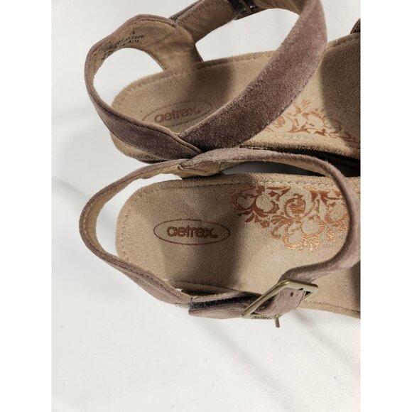 Aetrex Womens Suede Espadrille Sandal Brown Boho Y2K Summer 7 - Picture 10 of 10